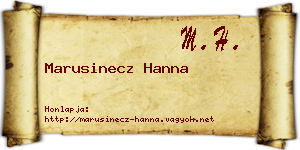 Marusinecz Hanna névjegykártya